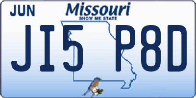 MO license plate JI5P8D