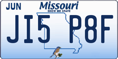 MO license plate JI5P8F
