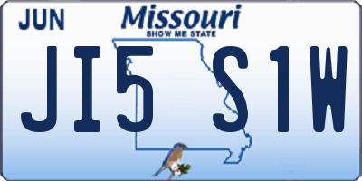 MO license plate JI5S1W