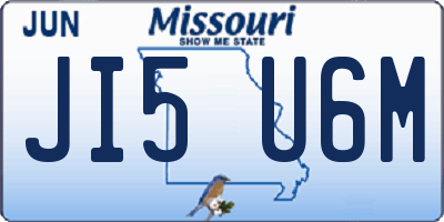 MO license plate JI5U6M