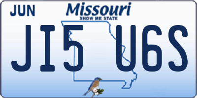 MO license plate JI5U6S