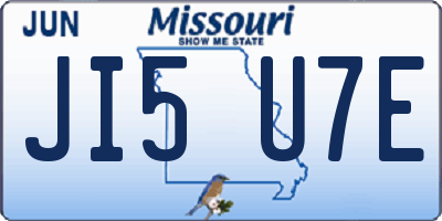 MO license plate JI5U7E