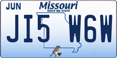 MO license plate JI5W6W