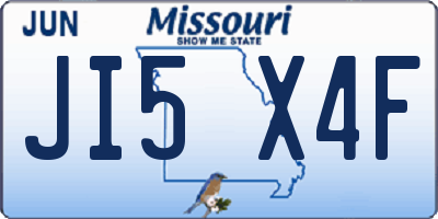 MO license plate JI5X4F