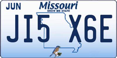 MO license plate JI5X6E