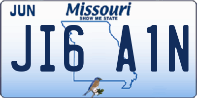 MO license plate JI6A1N