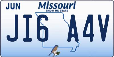 MO license plate JI6A4V