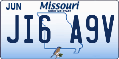 MO license plate JI6A9V