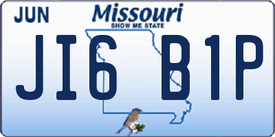 MO license plate JI6B1P
