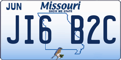 MO license plate JI6B2C