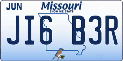 MO license plate JI6B3R