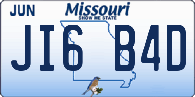 MO license plate JI6B4D