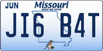 MO license plate JI6B4T