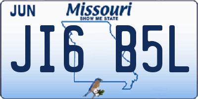 MO license plate JI6B5L