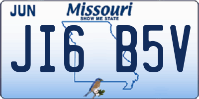 MO license plate JI6B5V