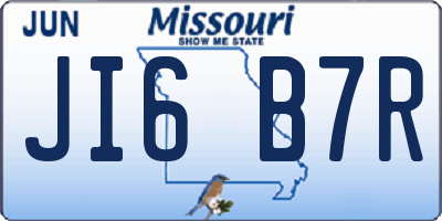 MO license plate JI6B7R