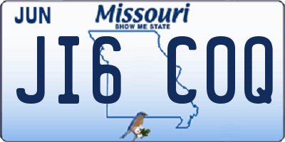 MO license plate JI6C0Q