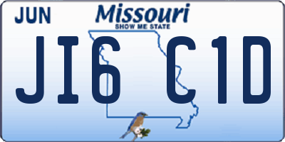 MO license plate JI6C1D