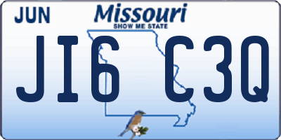 MO license plate JI6C3Q