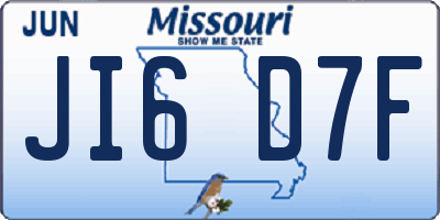 MO license plate JI6D7F