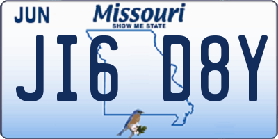 MO license plate JI6D8Y