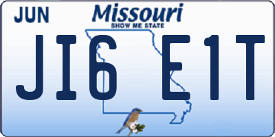MO license plate JI6E1T