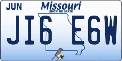 MO license plate JI6E6W