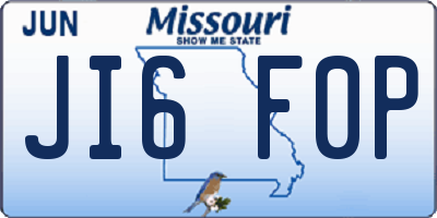 MO license plate JI6F0P