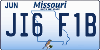 MO license plate JI6F1B