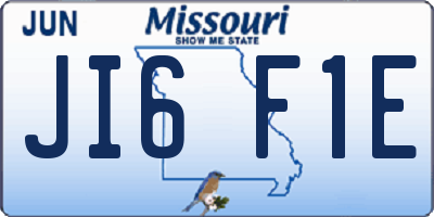 MO license plate JI6F1E