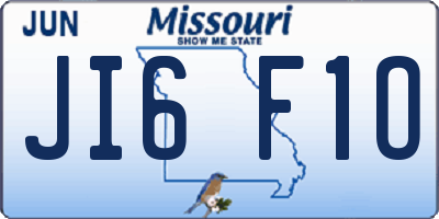 MO license plate JI6F1O