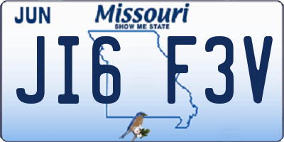 MO license plate JI6F3V