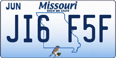 MO license plate JI6F5F