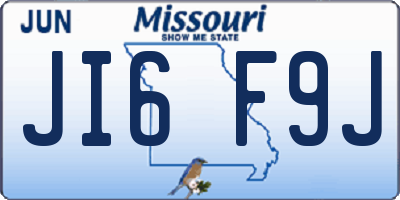 MO license plate JI6F9J