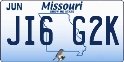 MO license plate JI6G2K