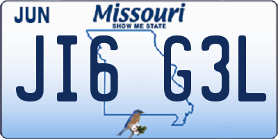 MO license plate JI6G3L
