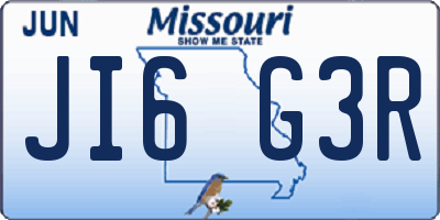 MO license plate JI6G3R