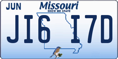 MO license plate JI6I7D