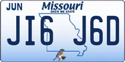 MO license plate JI6J6D