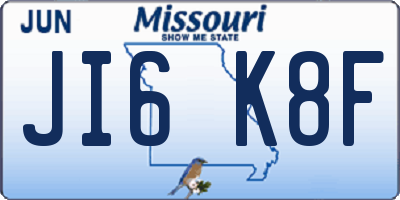 MO license plate JI6K8F