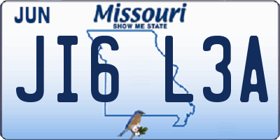 MO license plate JI6L3A