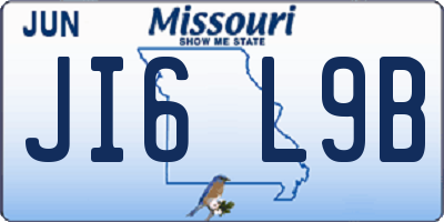 MO license plate JI6L9B