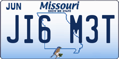 MO license plate JI6M3T