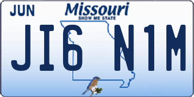 MO license plate JI6N1M