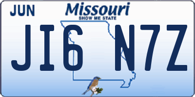 MO license plate JI6N7Z