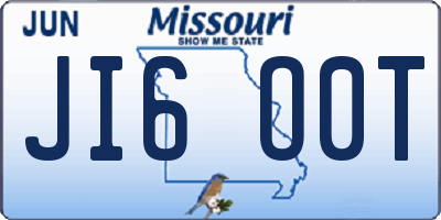 MO license plate JI6O0T
