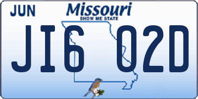 MO license plate JI6O2D