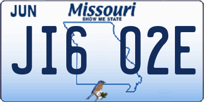 MO license plate JI6O2E