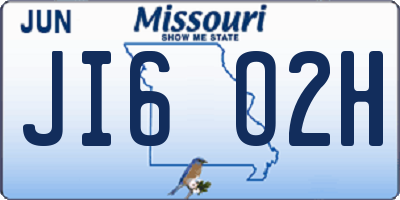 MO license plate JI6O2H
