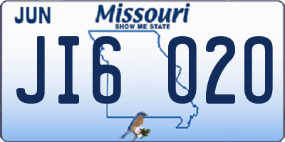 MO license plate JI6O2O